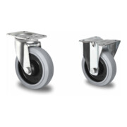 Set CASCOO Lenkrolle ø 125 mm Serie R4E2 Kugellager + Bockrolle ø 125 mm...