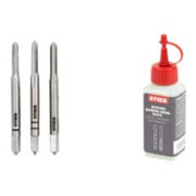 Set Stier STIER Handgewindebohrer Satz 3-tlg. DIN 352 HSS-G M 3 + STIER Gewindeschneidpaste Bohrpaste 100 ml Wasser-/ Seifenbasis