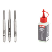 Set Stier STIER Handgewindebohrer Satz 3-tlg. DIN 352 HSS-G M 3 + STIER Gewindeschneidpaste Bohrpaste 100 ml Wasser-/ Seifenbasis