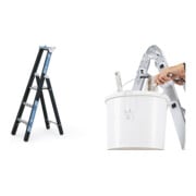 Set Schwerlaststehleiter Z600m. 1x3 Sprossen, AH 2,80m + Eimerhaken verz. f.Sprossenleitern