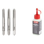 Set Stier STIER Handgewindebohrer Satz 3-tlg. DIN 352 HSS-G M 6 + STIER Gewindeschneidpaste Bohrpaste 100 ml Wasser-/ Seifenbasis