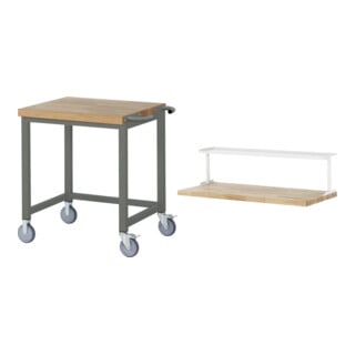 Set STIER Fahrbare Werkbank Premium BxTxH 750x700x880mm + Ablage zur...