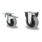 Set CASCOO Lenkrolle mit Totalfeststeller ø 200 mm Serie R4E2 Doppelkugellager + Bockrolle ø 200 mm Serie R4E2 Doppelkugellager