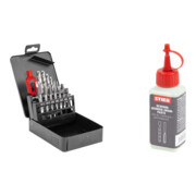 Set Stier STIER Gewindeschneidzeugsatz 15-teilig M3-M12 Form B HSS-G + STIER Gewindeschneidpaste Bohrpaste 100 ml Wasser-/ Seifenbasis