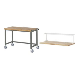 Set STIER Fahrbare Werkbank Premium BxTxH 1250x700x880mm + Ablage zur...