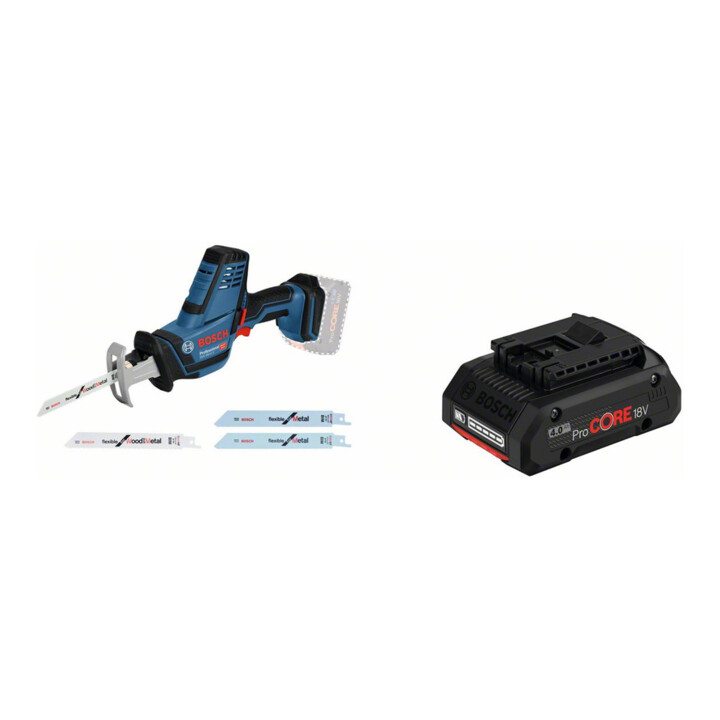 Set Bosch Akku-Säbelsäge GSA 18 V-LI C, Solo Version + Akkupack ProCORE 18 Volt