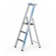 Set ZARGES R13step S - LM-Stufen-Stehleiter 3 Stufen + Eimerhaken verz. f.Sprossenleitern