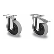 Set CASCOO Lenkrolle ø 80 mm Serie N0N0 Rollenlager + Bockrolle ø 80 mm Serie N0N0 Rollenlager