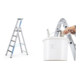 Set ZARGES R13step S - LM-Stufen-Stehleiter 5 Stufen + Eimerhaken verz. f.Sprossenleitern