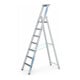 Set ZARGES R13step S - LM-Stufen-Stehleiter 7 Stufen + Eimerhaken verz. f.Sprossenleitern