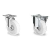 Set CASCOO Lenkrolle ø 200 mm Serie N0N0 Rollenlager + Bockrolle ø 200 mm Serie N0N0 Rollenlager