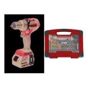 Set Makita Akku-Bohrschrauber + STIER TiN-Bohrer-, Säge- und Bit-Set 100-teilig