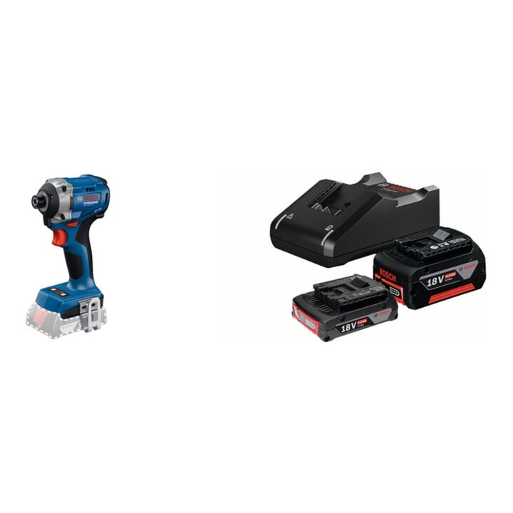Set Bosch Akku-Drehschlagschrauber GDR 18V-215 + Starter-Set: 1x GBA 18V 2,0Ah + 1x GBA 18V 4,0Ah + GAL 18V-40