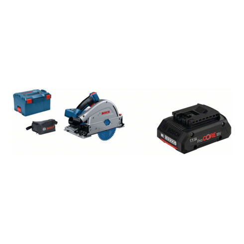 Set Bosch Akku-Tauchsäge BITURBO GKT 18V-52 GC + Akkupack ProCORE 18 Volt, 4,0 Ah