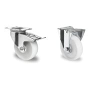Set CASCOO Lenkrolle mit Totalfeststeller ø 125 mm Serie N0N0 Rollenlager +...