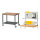 Set STIER Fahrbare Werkbank Premium mit Ablageboden BxTxH 1000x700x880 mm +...