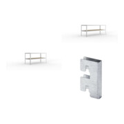 Set Packtisch 970 x 2000 x 800 vzk + Packtisch 970 x 2500 x 800 vzk + Zubehör Päckchen Verdübelungsset + 4 Stück Profilverbinder verzinkt