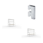 Set Packtisch mit Ablage 1970/970 x 2000 x 400/800 vzk + Packtisch mit Ablage 1970/970 x 2500 x 400/800 vzk + Zubehör Päckchen Verdübelungsset + 4 Stück Profilverbinder verzinkt