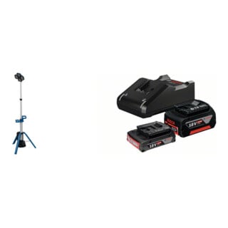 Set Bosch Akku-Bauleuchte GLT18V-5000 + Starter-Set: 1x GBA 18V 2,0Ah + 1x GBA 18V 4,0Ah + GAL 18V-40