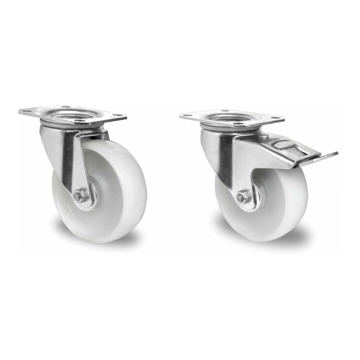 Set CASCOO Lenkrolle ø 100 mm + Lenkrolle mit Totalfeststeller ø 100 mm