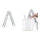Set ZARGES R13step B - LM-Stufen-Stehleiter 2 x 8 Stufen + Eimerhaken verz. f.Sprossenleitern