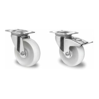 Set CASCOO Lenkrolle ø 125 mm + Lenkrolle mit Totalfeststeller ø 125 mm