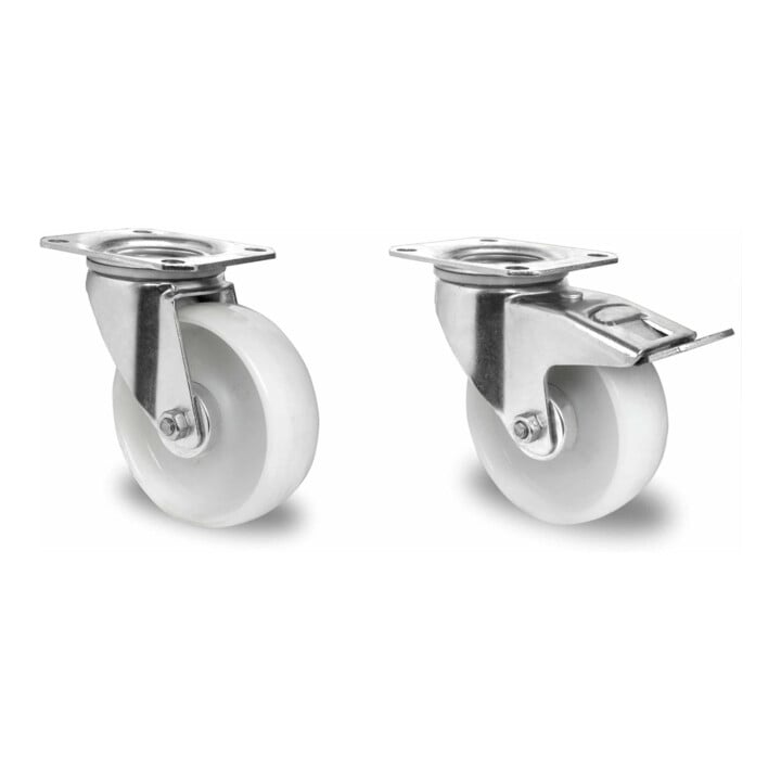 Set CASCOO Lenkrolle ø 125 mm + Lenkrolle mit Totalfeststeller ø 125 mm