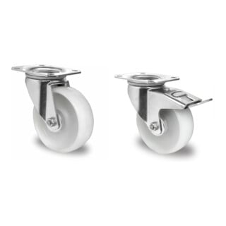 Set CASCOO Lenkrolle ø 160 mm + Lenkrolle mit Totalfeststeller ø 160 mm