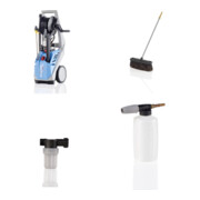 Set Kränzle Hochdruckreiniger K 1154 TST + Schauminjektor mit Behälter 2l (D12) + Waschbürste quer 500 mm (D12) + Wassereingangsfilter (Wasserausgang in Messingausführung)