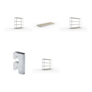 Set Weitspannregal vzk 1700x600x1970 + SPEED-RACK Zusatzfachebene 1700x600 mm + Weitspannregal SPEED RACK2000x600x1970 mm + Weitspannregal SPEED RACK2500x600x1970 mm + Zubehör Päckchen Verdübelungsset + 4 Stück Profilverbinder verzinkt