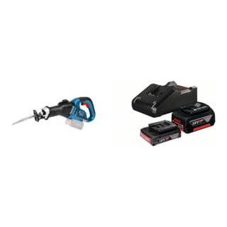 Set Bosch Akku-Säbelsägen GSA 18 V-32 Solo Version + Starter-Set: 1x GBA 18V 2,0Ah + 1x GBA 18V 4,0Ah + GAL 18V-40