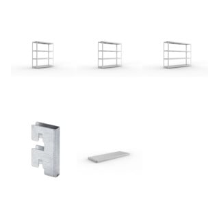 Set Weitspannregal vzk 1700x600x1970 + SPEED-RACK Zusatzfachebene 1700x600 mm + Weitspannregal Speed-RackGr 1970x2000x600 mm + Weitspannregal vzk 2500x600x1970 + Zubehör Päckchen Verdübelungsset + 4 Stück Profilverbinder verzinkt