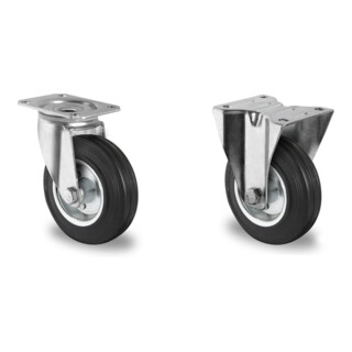 Set CASCOO Lenkrolle ø 100 mm + Bockrolle ø 100 mm