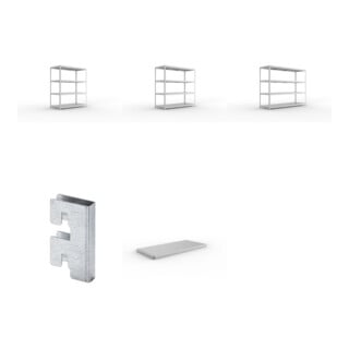 Set Weitspannregal vzk 1700x800x1970 + SPEED-RACK Zusatzfachebene 1700x800 mm + Weitspannregal Speed-RackGr 1970x2000x800 mm + Weitspannregal vzk 2500x800x1970 + Zubehör Päckchen Verdübelungsset + 4 Stück Profilverbinder verzinkt