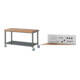 Set STIER Fahrbare Werkbank Premium mit Ablageboden BxTxH 1500x700x880 mm +...