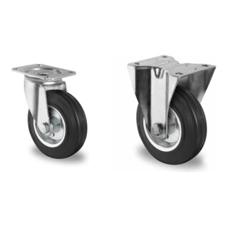 Set CASCOO Lenkrolle ø 125 mm + Bockrolle ø 125 mm