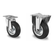 Set CASCOO Lenkrolle ø 125 mm + Bockrolle ø 125 mm