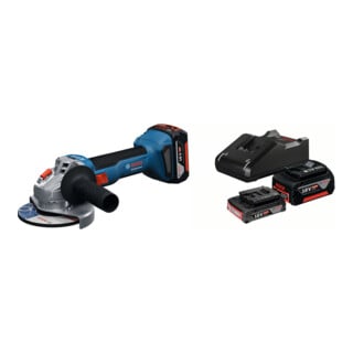 Set Bosch Akku-Winkelschleifer GWS 18V-8 + Starter-Set: 1x GBA 18V 2,0Ah + 1x GBA 18V 4,0Ah + GAL 18V-40