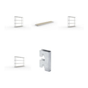 Set Weitspannregal SPEED RACK2000x400x1970 mm + SPEED-RACK Zusatzfachebene 2000x400 mm + Weitspannregal vzk 1700x400x1970 + Weitspannregal SPEED RACK2500x400x1970 mm + Zubehör Päckchen Verdübelungsset + 4 Stück Profilverbinder verzinkt