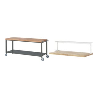Set STIER Fahrbare Werkbank Premium mit Ablageboden BxTxH 2000x700x880 mm +...