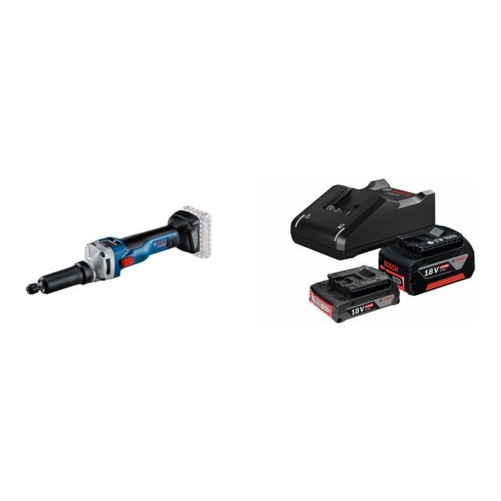 Set Bosch Akku-Geradschleifer GGS 18V-10 SLC + Starter-Set: 1x GBA 18V 2,0Ah + 1x GBA 18V 4,0Ah + GAL 18V-40