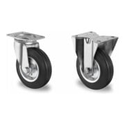 Set CASCOO Lenkrolle ø 125 mm Serie SWS4 Rollenlager + Bockrolle ø 125 mm...