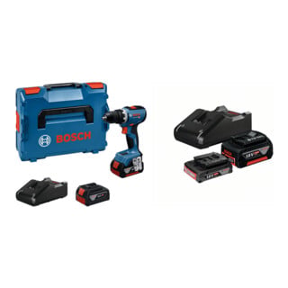 Set Bosch Akku-Bohrschrauber GSR 18V-65 + Starter-Set: 1x GBA 18V 2,0Ah + 1x GBA 18V 4,0Ah + GAL 18V-40