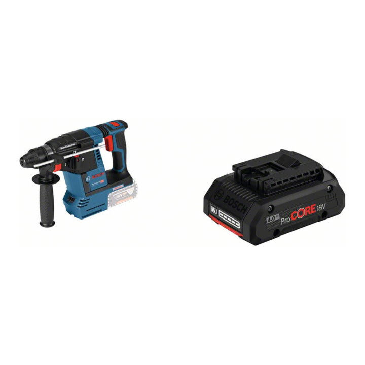 Set Bosch Akku-Bohrhammer mit SDS plus GBH 18V-26 Solo Version + Akkupack ProCORE 18 Volt, 4,0 Ah