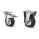 Set CASCOO Lenkrolle mit Totalfeststeller ø 125 mm Serie SWS4 Rollenlager + Bockrolle ø 125 mm Serie SWS4 Rollenlager-1