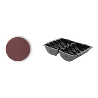 Set STIER Netzschleifmittel D150 / P120 / 25 Stk. + Systainer-Tiefzieheinsatz Ø 150 mm