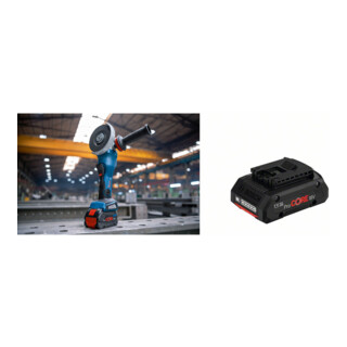Set Bosch Akku-Winkelschleifer BITURBO GWS 18V-15 PSC, L-BOXX + Akkupack ProCORE 18 Volt, 4,0 Ah