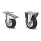 Set CASCOO Lenkrolle mit Totalfeststeller ø 160 mm Serie SWS4 Rollenlager + Bockrolle ø 160 mm Serie SWS4 Rollenlager-1
