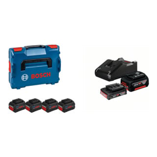 Set Bosch Akkupack 4x ProCORE18V 5,5Ah mit L-BOXX + Starter-Set: 1x GBA 18V 2,0Ah + 1x GBA 18V 4,0Ah + GAL 18V-40