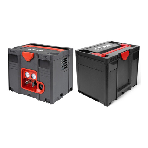 Set STIER Systainer-Kompressor SKT 160-8-6 ölfrei + Systainer³ IV Black Edition
